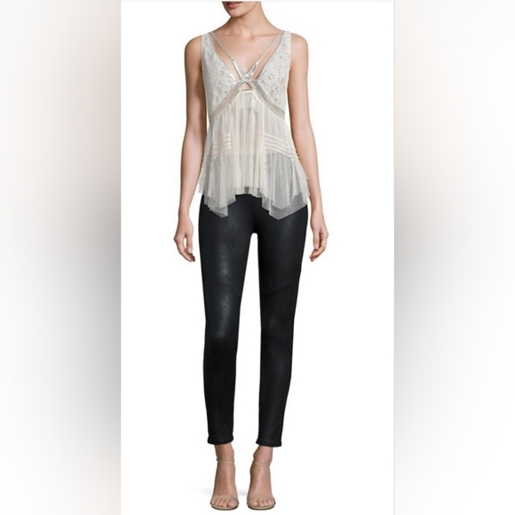 SOLD Free People On The Town Tank, Boho, Lace Tulle, Eclectic, Ivory, XS, NWOT, - Picture 16 of 16